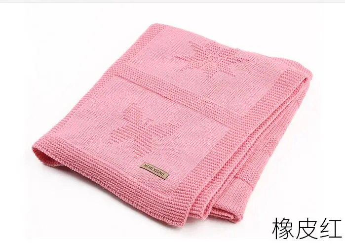 Вязаное детское одеяло, Пеленальное Одеяло для новорожденных, супер мягкое детское одеяло для кровати, кроватки, дивана, одеяло для коляски, s - Цвет: Розовый