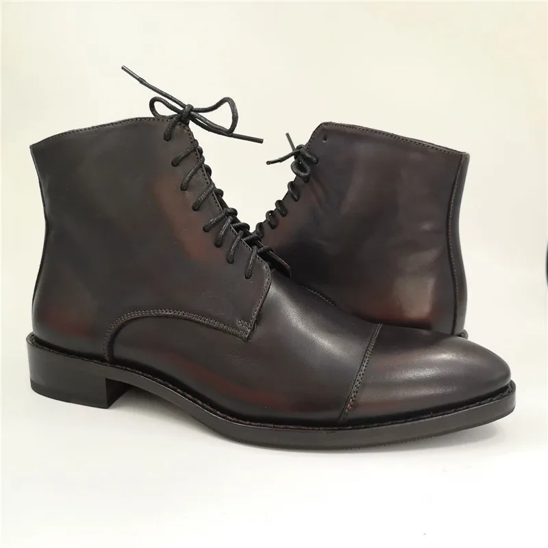 MALONEDA/Новинка; Брендовые мужские ботинки из натуральной кожи на шнуровке; ручная работа; Goodyear; полуботинки из водонепроницаемого материала