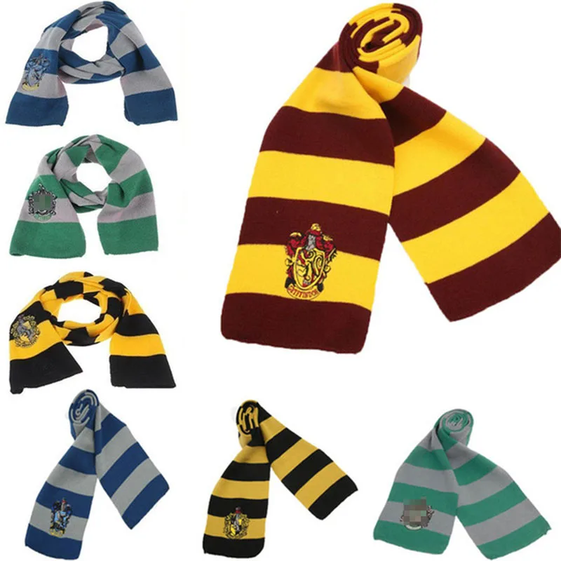 

College Scarves Cosplay Costumes Neckerchief Gryffindor Slytherin Hufflepuff Ravenclaw Gift Wholesale Kids Party