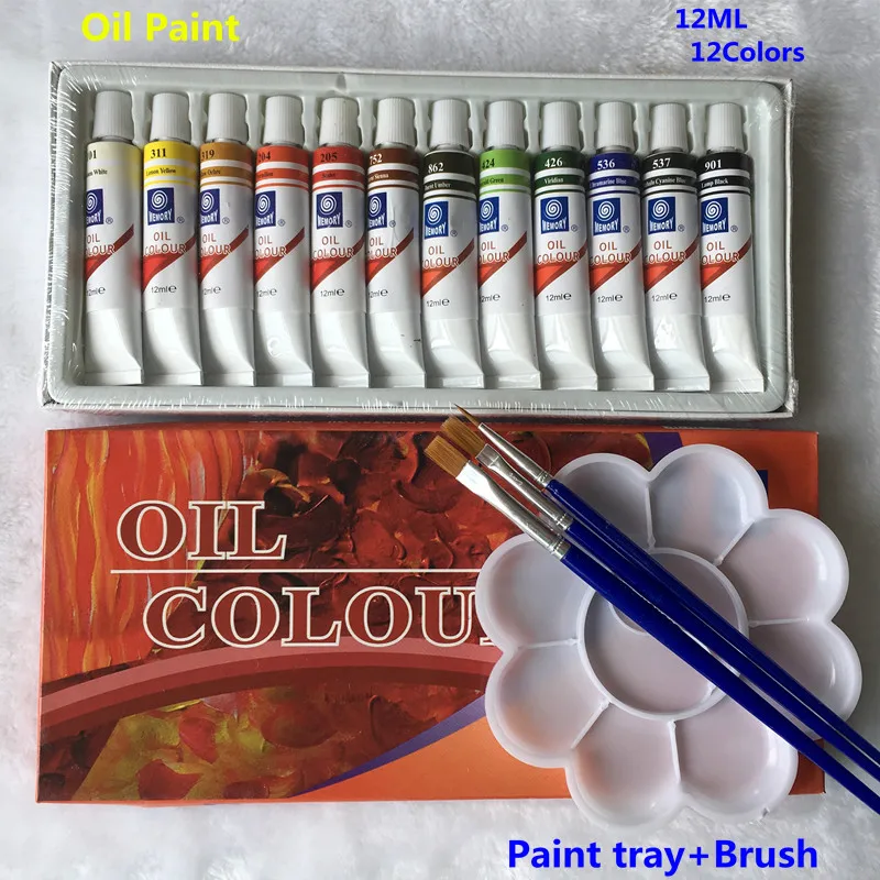 Merek Profesional Cat Minyak Kanvas Pigmen Seni Cat Setiap Tabung Gambar 12  Ml 12 Warna Set Gratis untuk Sikat dan baki Cat|oil paint|oil paint  brandart paints - AliExpress