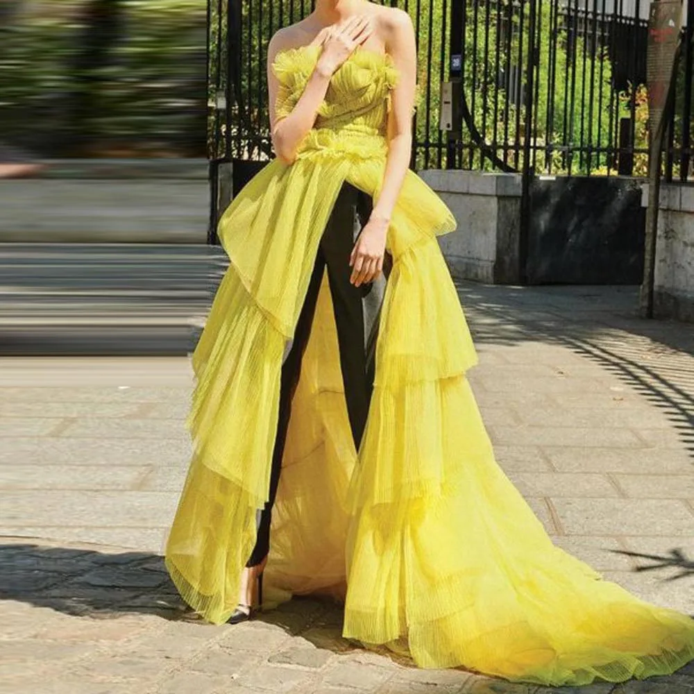 

Elegance Evening Dresses Strapless New Arrival Robe De Soiree abiye Pageant Gowns Evening Dress Formal Dresses Vestido Longo