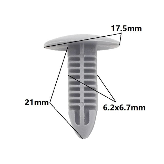 KE LI MI 50Pcs Auto Car Trunk Cover Shield Plastic Rivet Retainer Push in 6x6.7mm Hole Retaining Clip Fastener Trim Panel 3