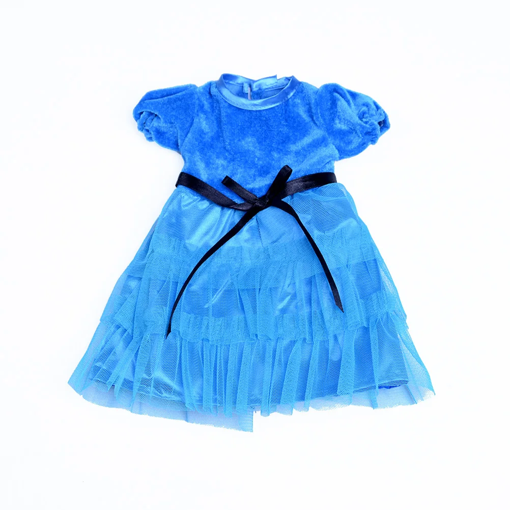 Beautiful Puff sleeve Handmade Blue Velvet Black Bow Dress Clothes For American Girl 18inch Doll Party Dress Dolls Accessories american-doll-clothes : image Beautiful Puff sleeve Handmade Blue Velvet Black Bow Dress Clothes For American Girl 18inch Doll Party Dress Dolls Accessories american-doll-clothes