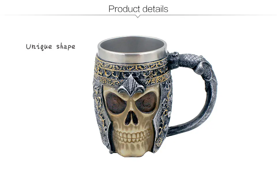 Personalized 3D Skull Mug Coffee Stainless Steel Double Wall Insulated Funny Creative Gift Halloween Christmas Gifts For Kids Men (2)