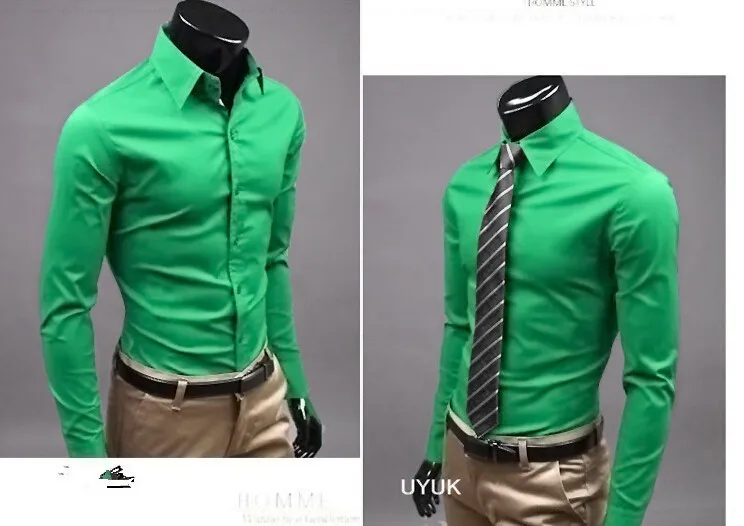 Для мужчин рубашка с длинным рукавом 2015 модные Для мужчин SIM Fit Сорочки выходные для мужчин хлопок сплошной Цвет Бизнес Camisas Masculina, rhy464