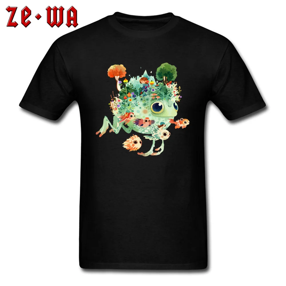 Tops Shirt Printed Tshirts Summer/Autumn Designer Print Short Sleeve 100% Cotton Round Neck Men's T Shirts Print colombia nucleus art  green frog black