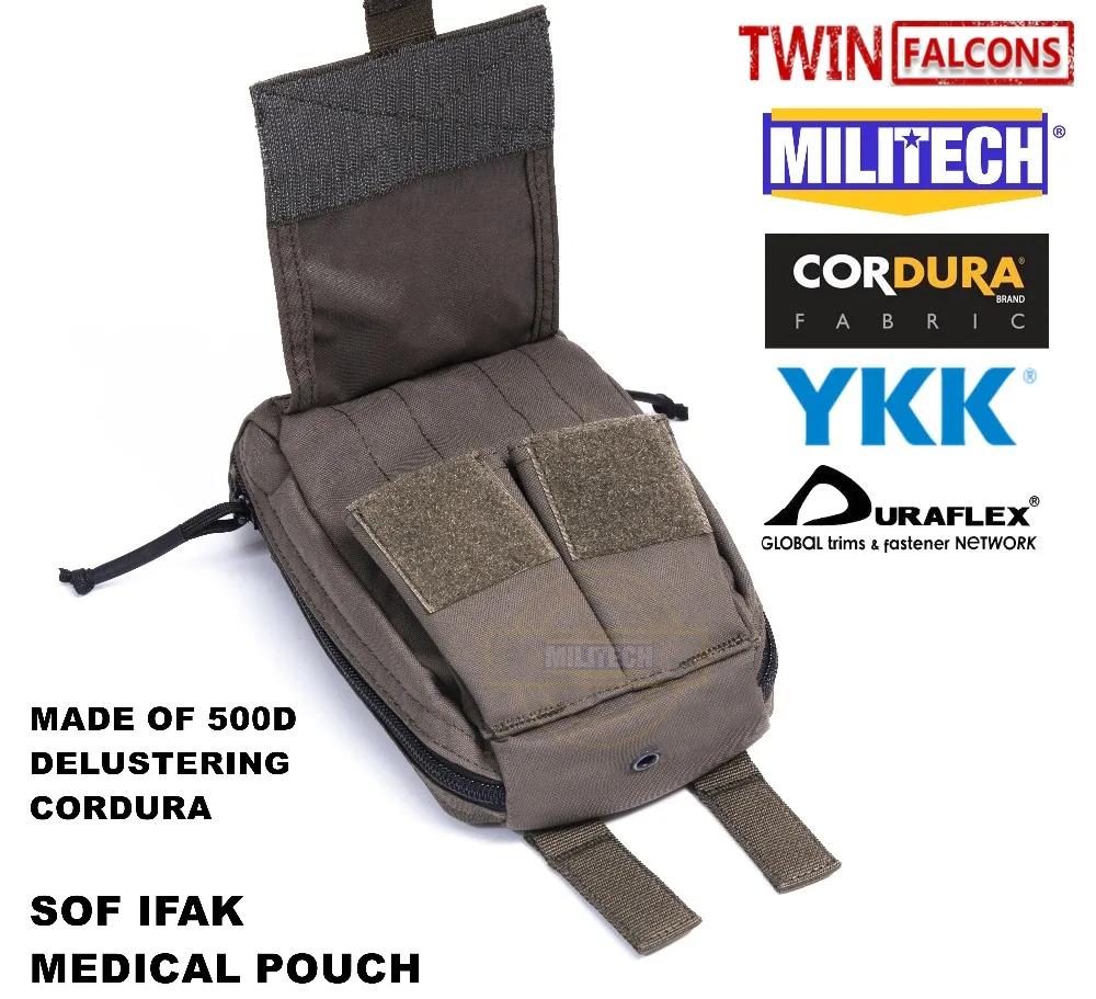 MILITECH TWINFALCONS TW Delustered TYR MOLLE травма Аптечка мешок EMT мешочек CORDURA модульный SOF IFAK медицинский пакет