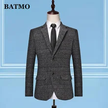 Batmo Новое поступление, высококачественный однобортный повседневный мужской блейзер в клетку, пиджак в деловом стиле для мужчин, клетчатые куртки, большие размеры M-3XL X07