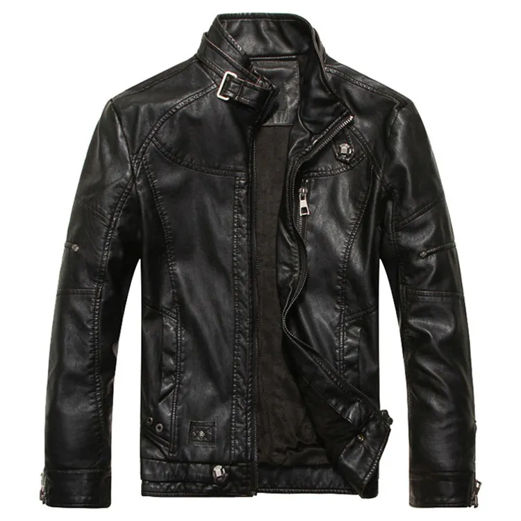 winter leather jacket Mountainskin New Men's Leather Jackets Motorcycle PU Jacket Male Autumn Casual Leather Coats Slim Fit Mens Brand Clothing SA562 distressed leather jacket Casual Faux Leather