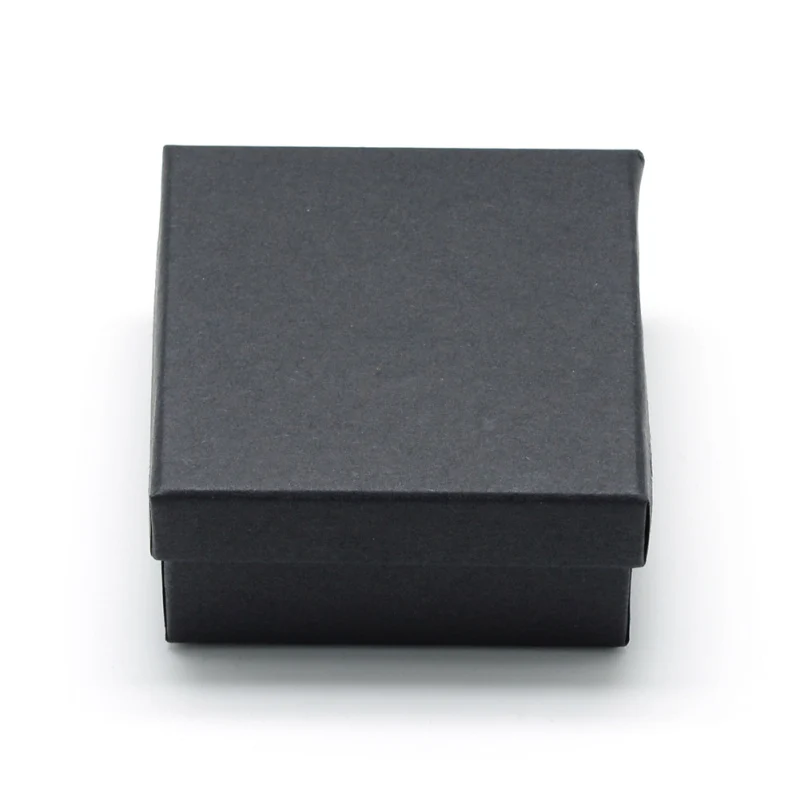 

12 pcs 7x7x3.5cm Black Cardboard Jewelry Set Square Boxes for Ring Necklace jewellery boxes and packaging Gift Box F70