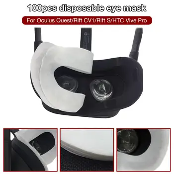 

100Pcs Disposable VR Eye Mask Breathable Pure Cotton Sweat Absorbent VR Face Mask For Oculus Quest/Rift CV1/Rift S/HTC Vive Pro
