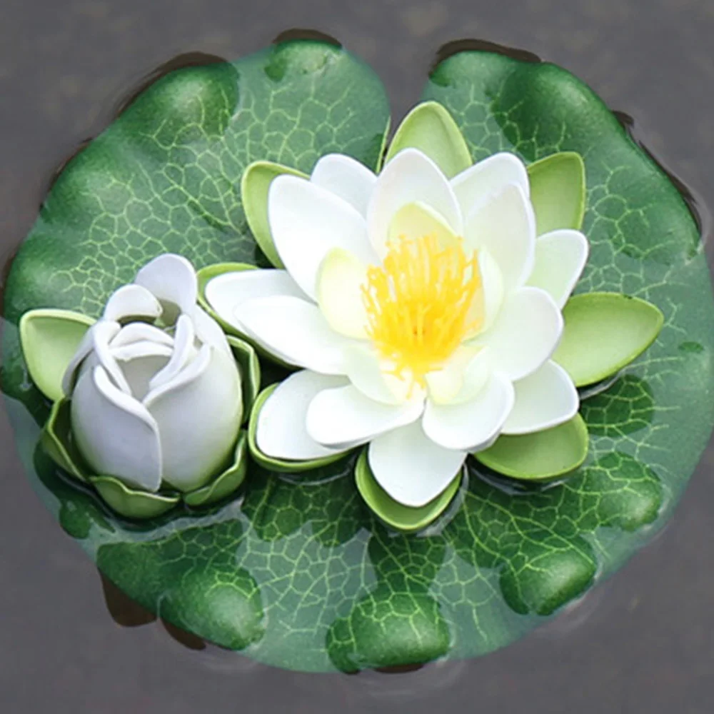 Реалистичное искусственное моделирование лотоса плавающий цветок декоративный бассейн пруд растение орнамент домашний сад Декор