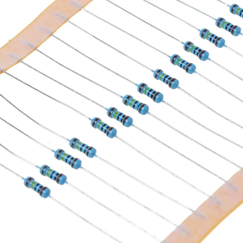 600 шт. 1/4 Вт Сопротивление угольный осажденный резистор 1% металлического пленочного комплект резисторов в ассортименте