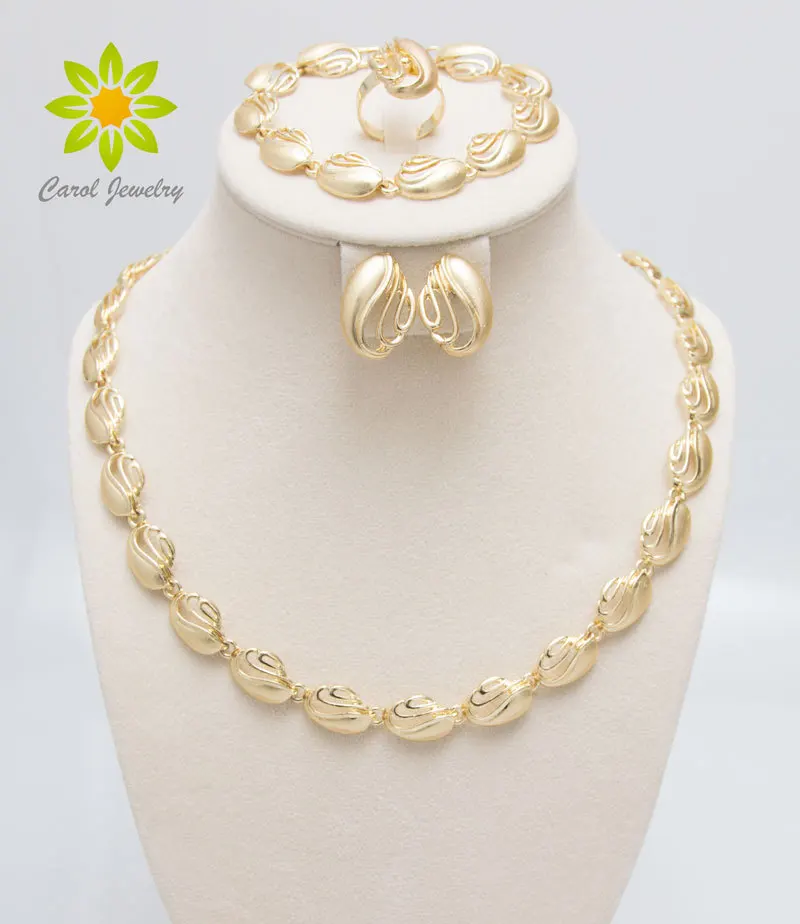 Free Shipping font b Gold b font Color font b Jewelry b font Sets For Wedding