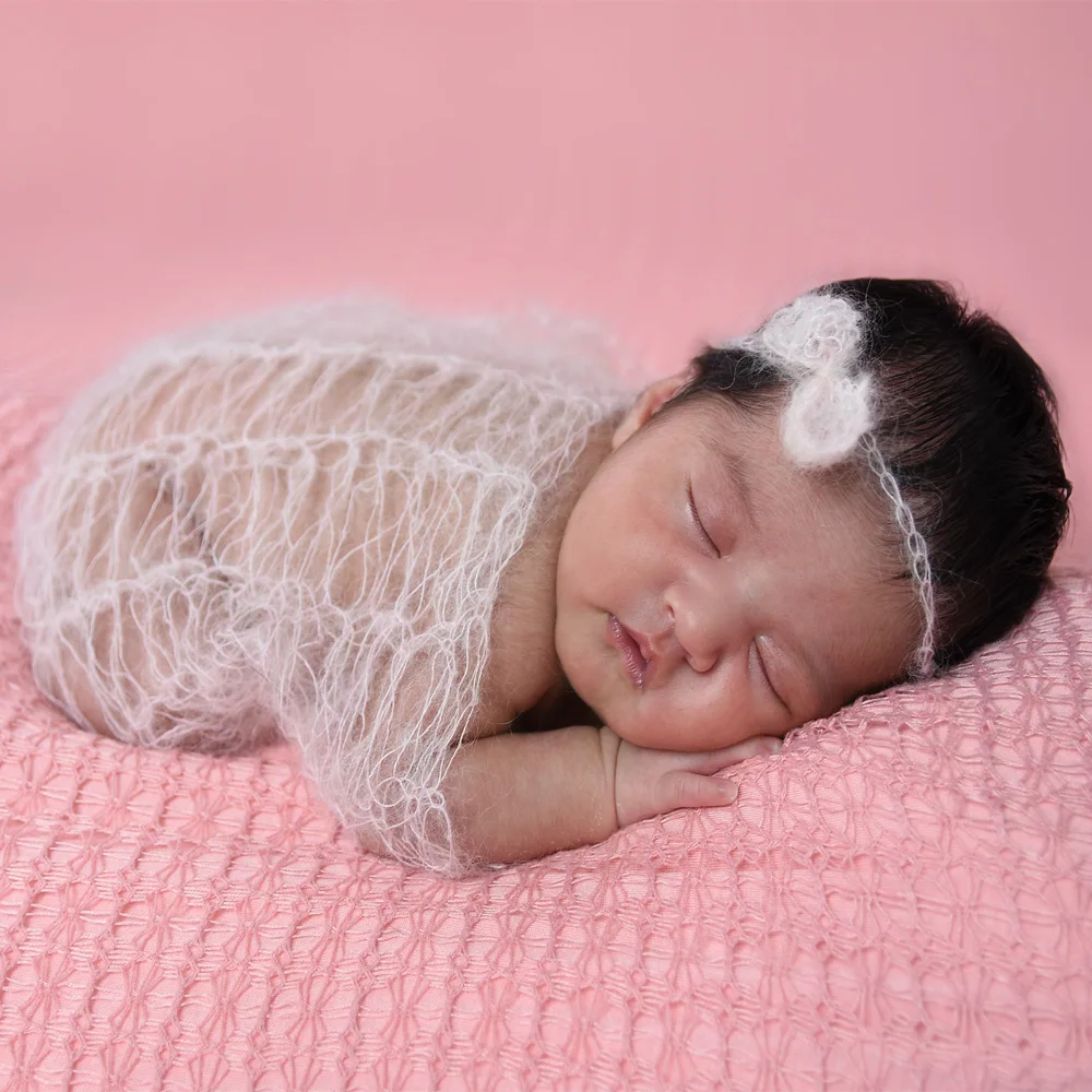 Crochet Soft Real Wool Mohair Newborn Wraps Size 60x30cm 5pcs/lot Newborn photography props BABY SHOWER
