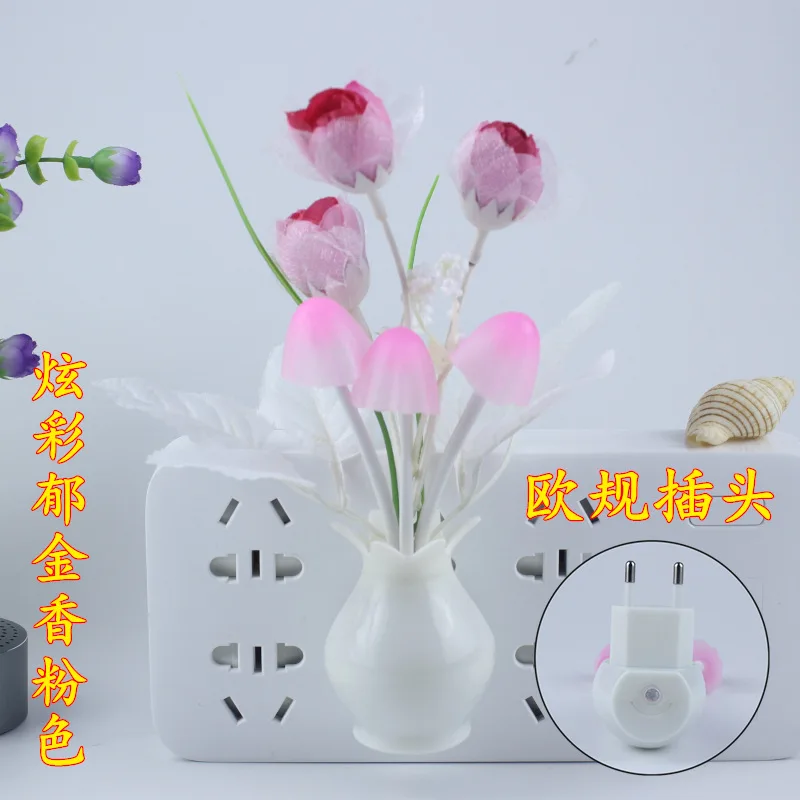 Светодиодный светильник для ванной, кухни, прикроватный светильник с датчиком, светодиодный светильник с грибом, тюльпаном, цветком, ночной Светильник для домашнего декора - Испускаемый цвет: tulip(pink)