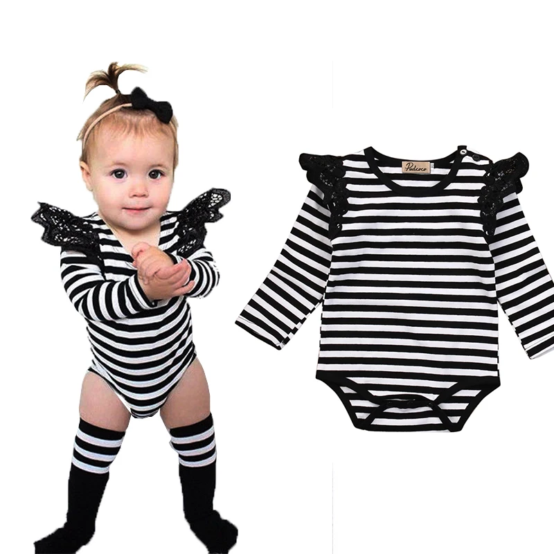 0 18M 1 Pcs Newborn Baby girls Stripe Bodysuits Infant Babies Girl Cute