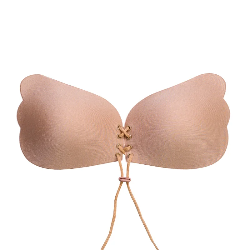 For Women Self Adhesive Without Shoulder bandage blackless solid bra