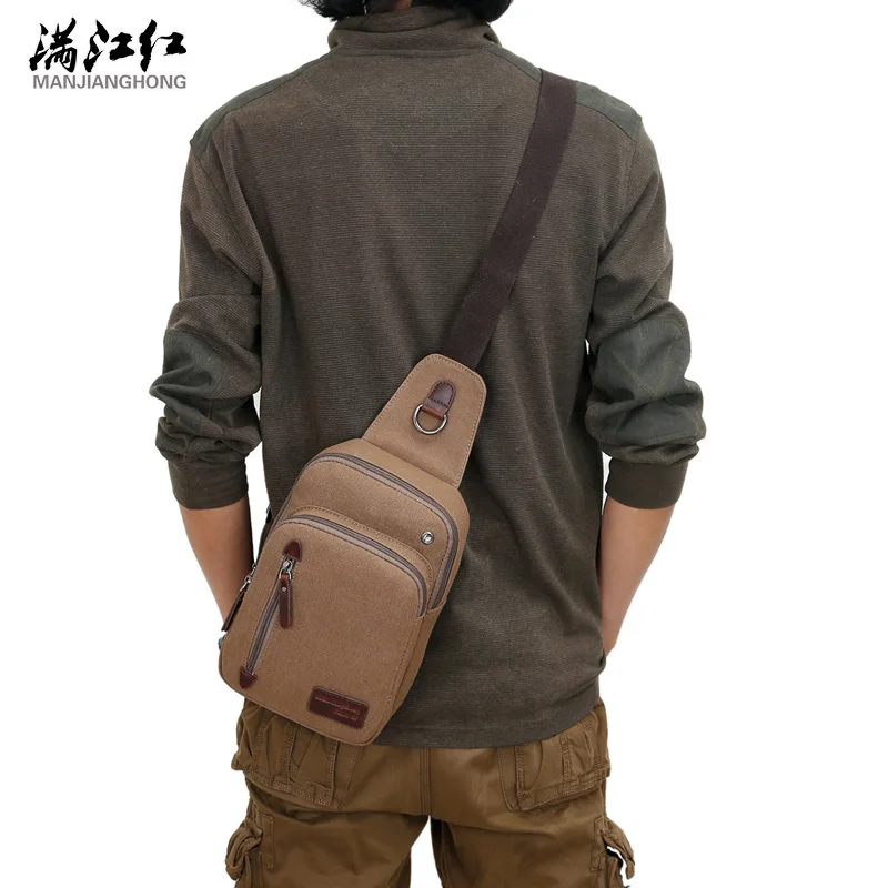 New fashion Korean style men's canvas casual messenger bag male travel