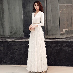 White Evening Dresses Elegant Lace Evening Gowns Long Formal Evening Dress Styles Women Prom Party Dresses