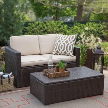 

Hot sale all weather patio furniture cube table rattan small couches