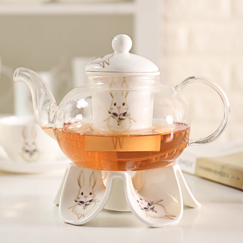 Durable Heat Resisting Glass Crystal Teapot Coffee Water Scented Tea