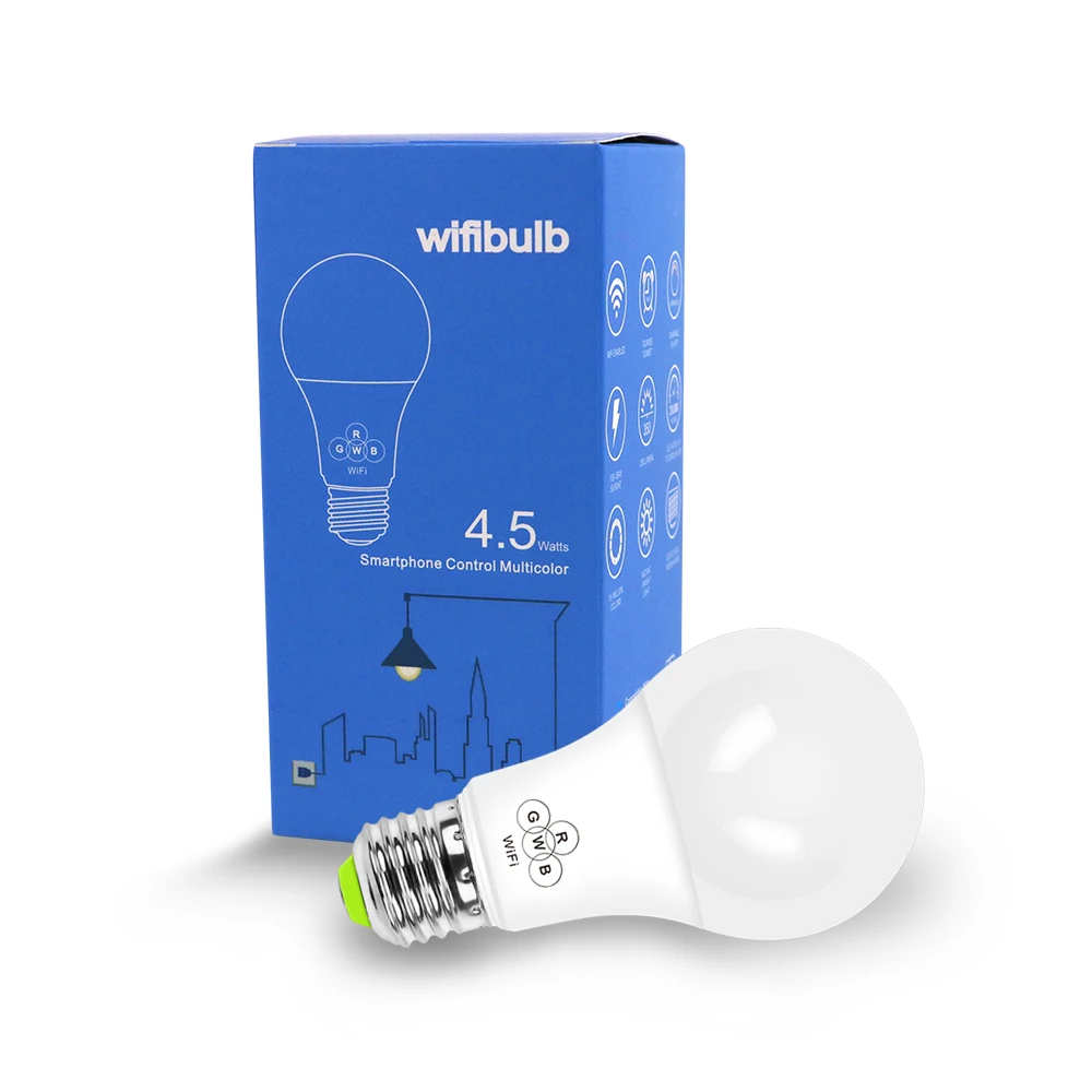 AC85 265V 4.5W E27 WIFI LED Light Bulb RGBW Smart lighting LED lamp