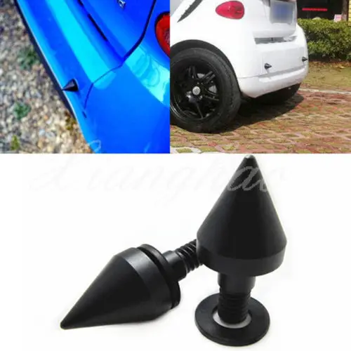 2X Black Front / Rear Bumper Spikes Guards Protector For Smart Fortwo