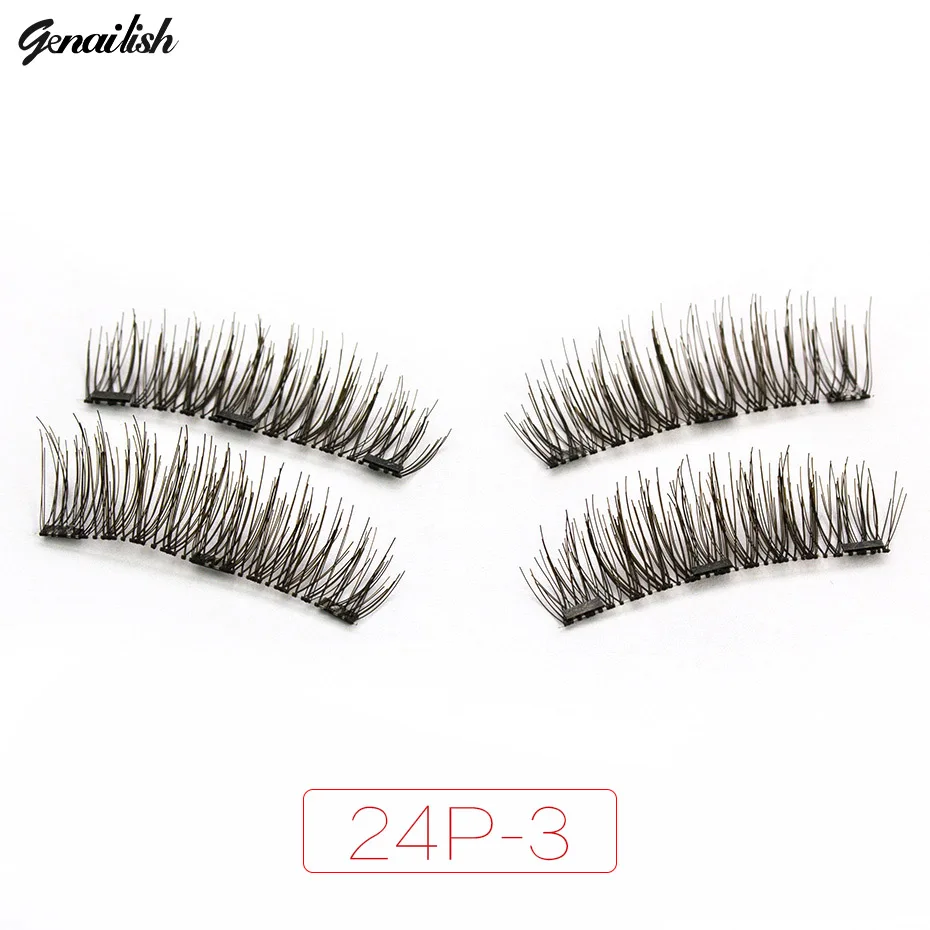 Genailish 3 магнита 6D магнитные ресницы накладные для макияжа 24P-3 | Красота и здоровье