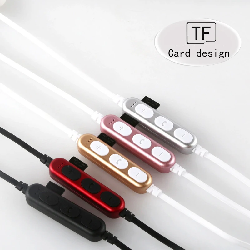 LWHWZT T4 Bluetooth Earphones Sport Ear Hook Music Magnet TF Card Slot Headset Wireless Headphones For redmi note 5 pro