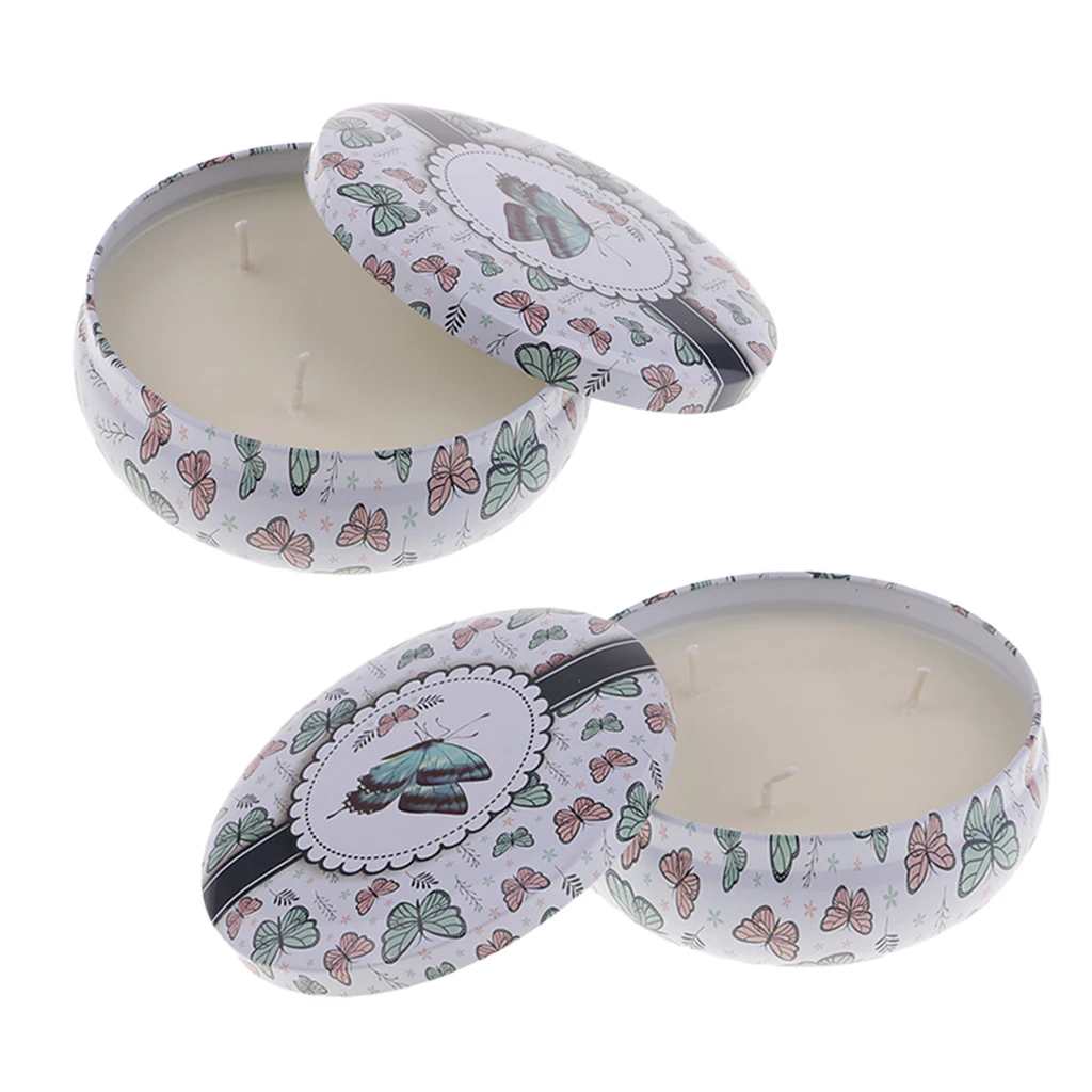 2 Scents 3 Wick Scented Candles Natural Soy Wax Portable Travel Tin Candle Gifts for Aromatherapy Wedding Party Home Decor Yoga