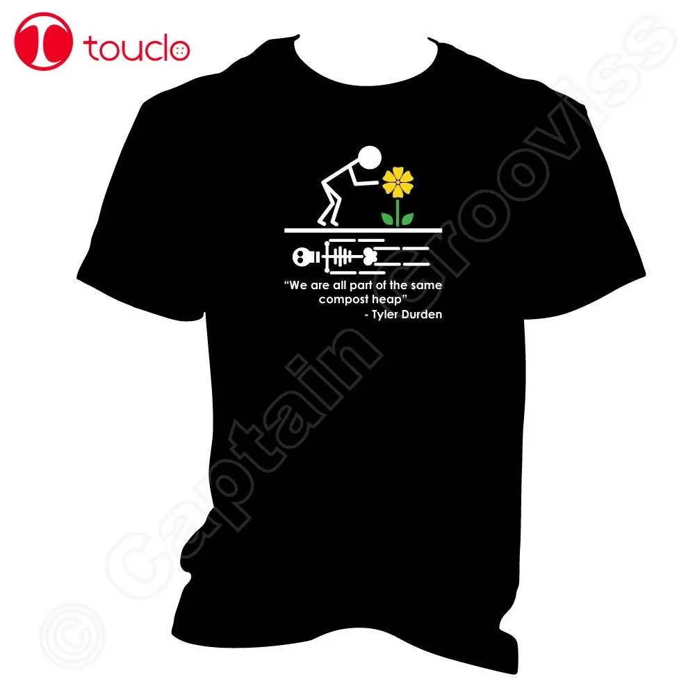 Cotton Cool Design Tee Shirts All Part Of The Same Compost Heap Fight Club Tyler Durden Quote T-Shirt Summer Shirt Hoodies | Мужская