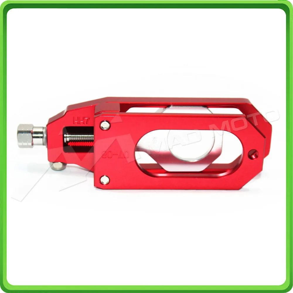 Motorcycle Chain Tensioner Adjuster fit for YAMAHA R6 YZF-R6 2006 2007 2008 2009 2010 2011 2012 2013 2014 2015 2016 Red & Silver (7)