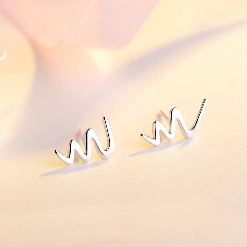 

DreamySky 2018 New Design 925 Sterling Silver Wave Earrings For Women Fashion Jewelry Free Shipping Brincos