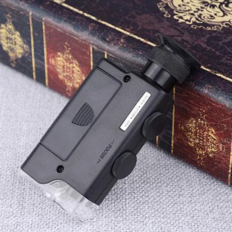 200X 240X Adjustable LED Illuminated Illuninating Toy Gift Magnifier Pocket Microscope Loupe Jade Identification Reading Glass