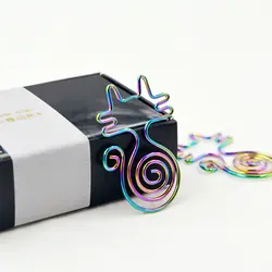 Радуга Бумага клипы пункт Papel красочные творческой форме Бумага Клип закладки клипы в подарочной коробке для офиса и школы товары для