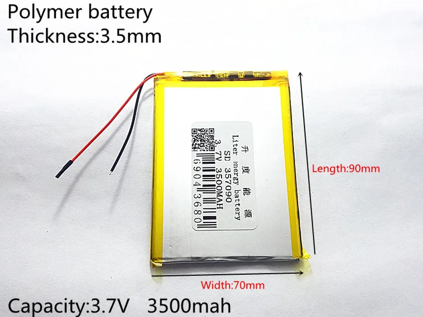 357090 3.7V 3500mAh Lithium polymer Battery with Protection Board For Tablet PC U25GT Free Shipping