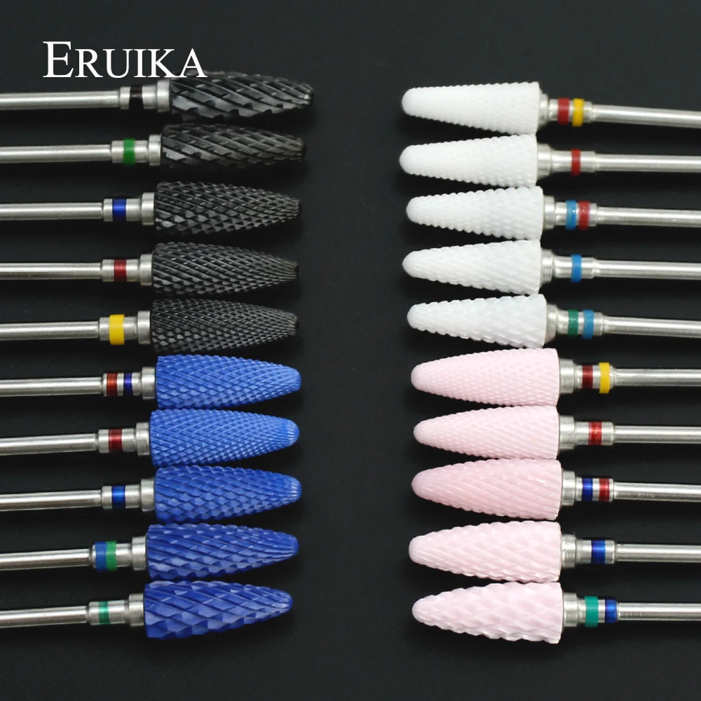 

ERUIKA 20 Types Ceramic Nail Drill Bit Rotary Burr Nail Milling Cutter Manicure Pedicure Drill Machine Accessory Nail Art Tools