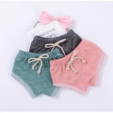 Детские шорты шаровары летние Детские шифоновые Цветочные Хлопковая подгузник для маленьких девочек с оборками нижние шорты для малышей Брюки Одежда