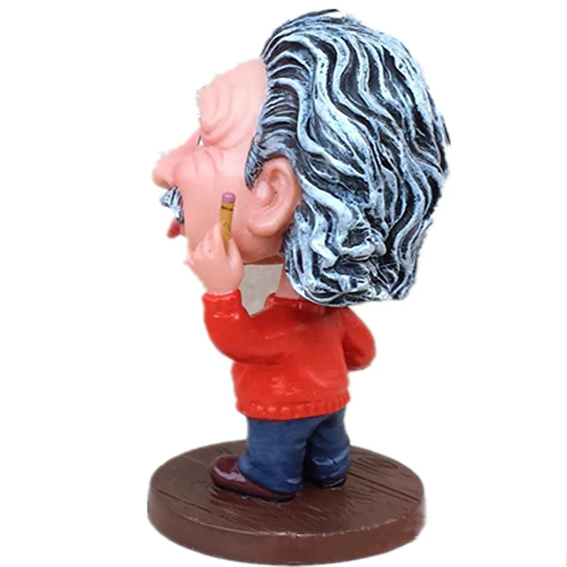 Einstein artesanías ornamentos estatua personalidad de resina creativa coche escritorio decoración adorno estatua para cumpleaños regalo de Acción de Gracias