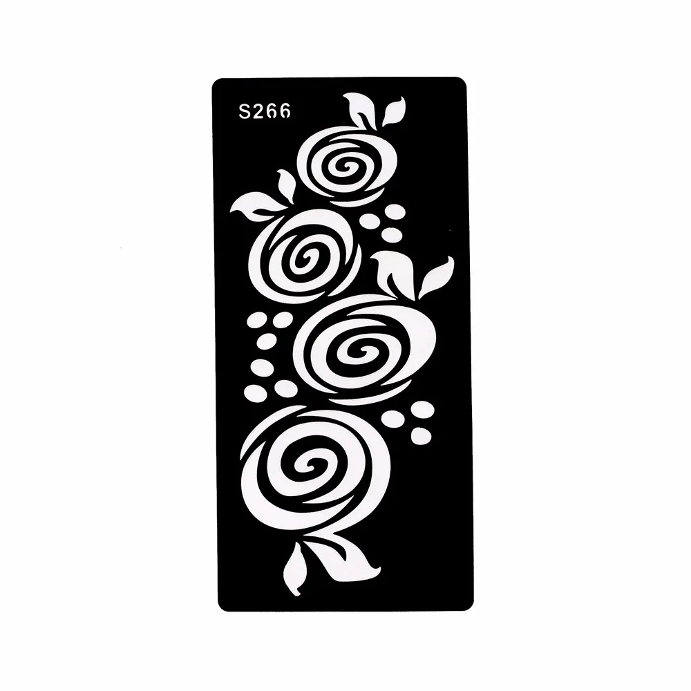 8 Pieces Rose Flower Pattern Henna Tattoo Stencil Airbrush Painting Colored Drawing Women Body Art Tool Tattoo Templates S200#09 (5)
