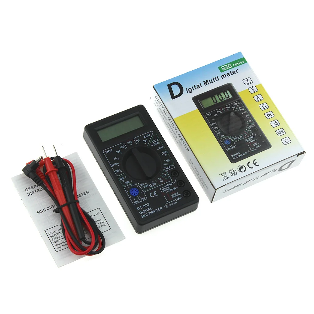 

NOVFIX DT832 Digital Multimeter LCD AC/DC Voltmeter Ampere Mete Ohm Tester Multi-function Digital Ampere Meter Test