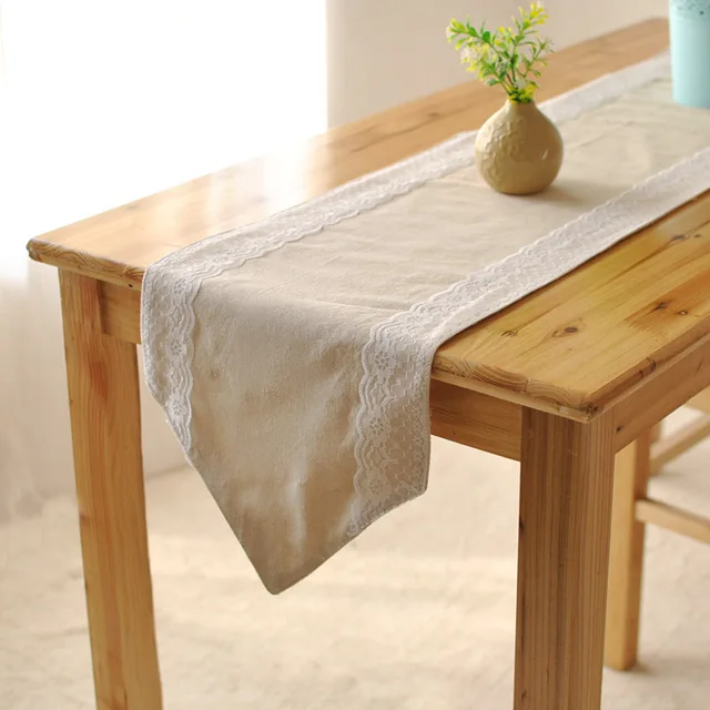New Woven 100 Linen Party Table Runners Home Decorative Lace Solid New Woven 100 Linen Party Table Runners Home Decorative Lace Solid Runner Cotton For Wedding