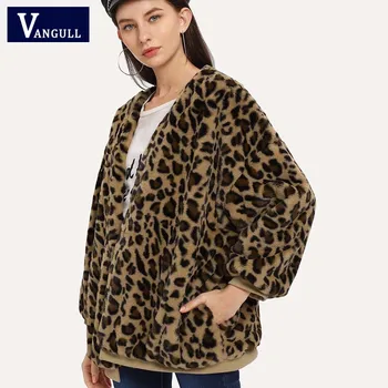 

Vangull Luxury Faux Fur Coat for Women Autumn Winter Warm Fashion Leopard Artificial Fur Women's Coats Casual Fur Jacket