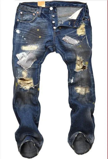 Thick Jeans Men Beggar Trousers Brand 
