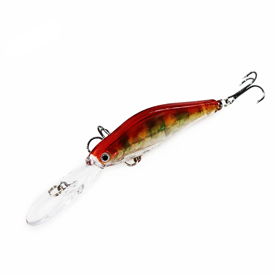 1 unids 9,5 cm 7g Wobblers Pesca 3D ojos Minnow Señuelos de Pesca nadar manivela cebo señuelos artificiales 6 gancho