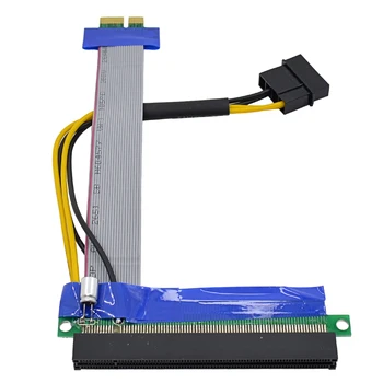 

CHIPAL 200pcs PCI-Express PCI Express PCI-E 1X to 16X Riser Card Ribbon Extender Extension Flexible Cable Molex Power Supply