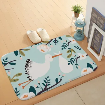 

Plant Animals Rugs For Living Room Green Leaves Blue Sky White Bags Yellow Fruits Rugs Floor Mats for Kids Bedroom Play Rugs