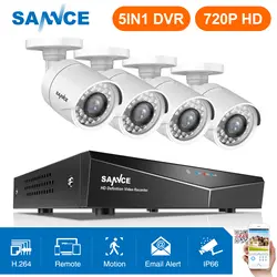 SANNCE 8CH CCTV системы безопасности HD 1080N AHD DVR 4 шт. 720 P ИК Открытый CCTV камера системы 8 канальный товары теле и видеонаблюдения комплект