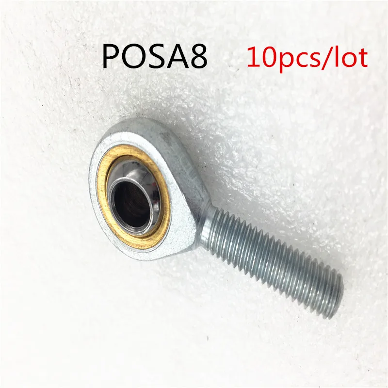 

Free Shipping 10pcs/Lot SA8T/K POSA8 8mm Male Right Hand Thread Rod End Joint Bearing Metric Thread